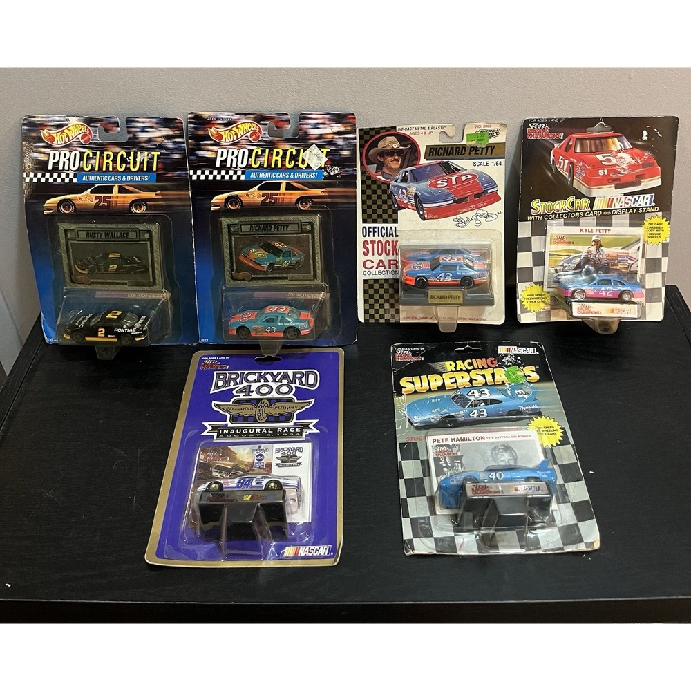 Lot Of 6 RARE‎ NASCAR Collectable Cars, 2 Hot wheels.